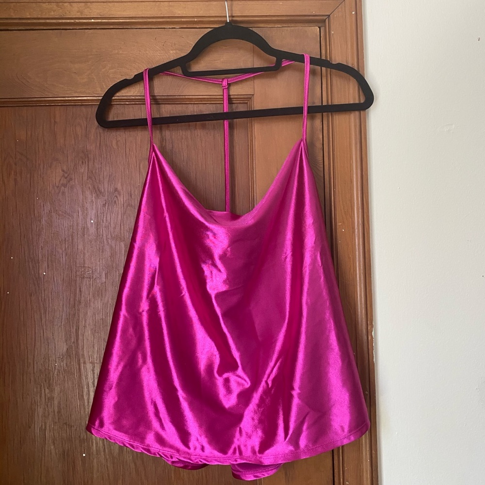 NWT Pink Satin Cowl Neck Cami